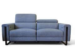 Ashleigh 3 Seater Sofa in Blue Grey Fabric with Twin Power Recliners 