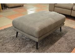 Martine Footstool in Grey Suede Fabric