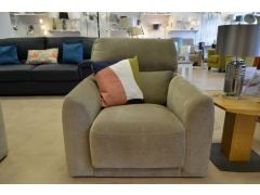 beige velvet armchair ex display sofas shop Chorley