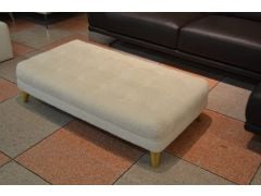 LAZE Large Footstool in Teddy Oat Soft Fluffy Fabric