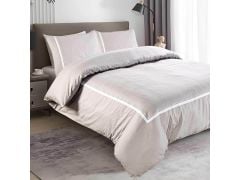Chrono Embroidered Egyptian Cotton Duvet Set King in Grey
