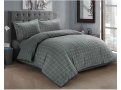 Melange Flannelette Duvet Set King in Grey