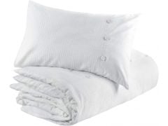 Bordered Waffle Duvet Set King in White