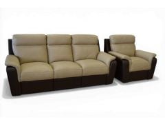 New Trend Concepts Modular Device 3 Seater Sofa + Matching Chair in Two-Tone Leather