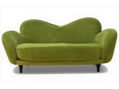 Green Fabric Sofa Curved 3 Seater Settee Naomi by New Trend Concepts