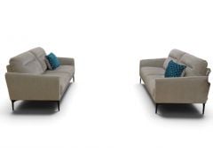 Brooks Sofas Set of 2x 3 Seater Sofas in Pale Grey Velvet