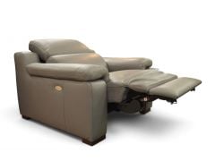 Riccardo Power Recliner Armchair in Dark Grey Italian Leather