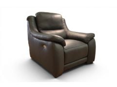 Degano Power Recliner Armchair in Dark Grey Leather