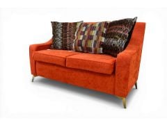 POP Orange Red Two Seater Sofa with Scatter Back