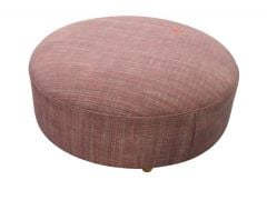 Round Pink Footstool Pouffe