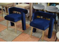 sofa.com Fonda dining chairs set of 2 blue velvet chairs, ex display designer furniture outlet shop Lancashire