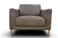 Italia Living Ares Armchair; grey Italian leather chair ex display outlet
