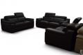 Riccardo black leather sofas, Polo Divani sofas, Italian leather sofa outlet Lancs
