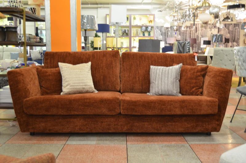 Bramhall 4 Seater Sofa in Rust Chenille Fabric