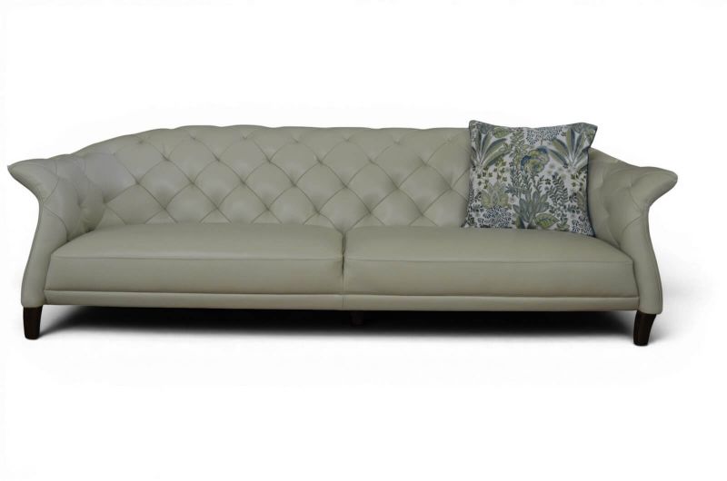 Danetti Luxe Grey Leather 3 Seater Sofa, Danetti outlet sofa shop