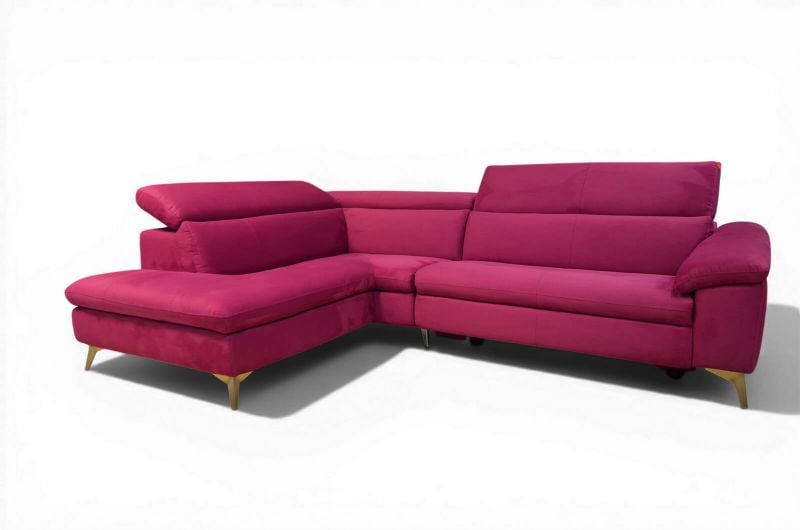 EgoItaliano Martine Chaise Sofa, Pink Corner Sofa, Discount Designer Sofas Outlet