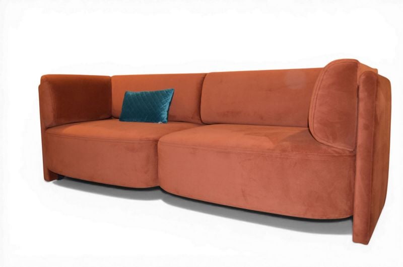 Orange sofa convertible daybed; ex display sofas John Lewis