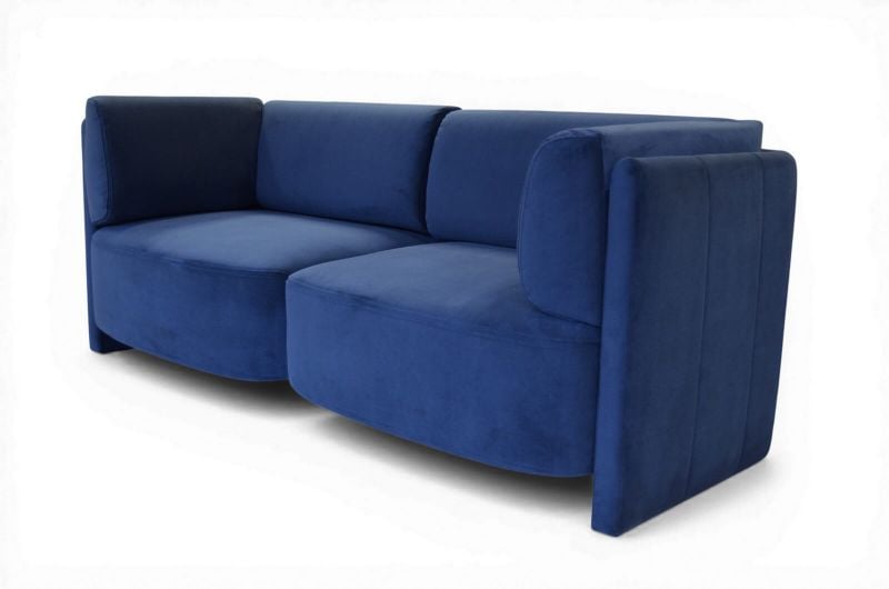 convertible sofa bed blue velvet; ex display John Lewis sofa outlet