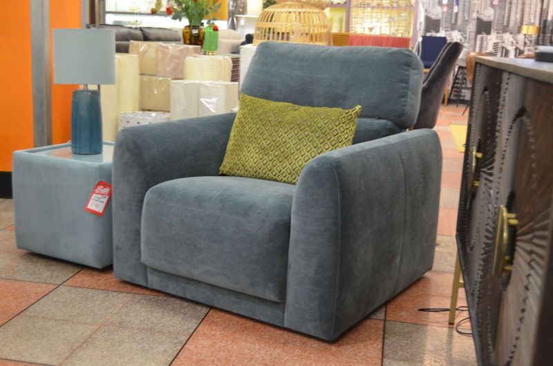 blue velvet arm chair designer chair showroom