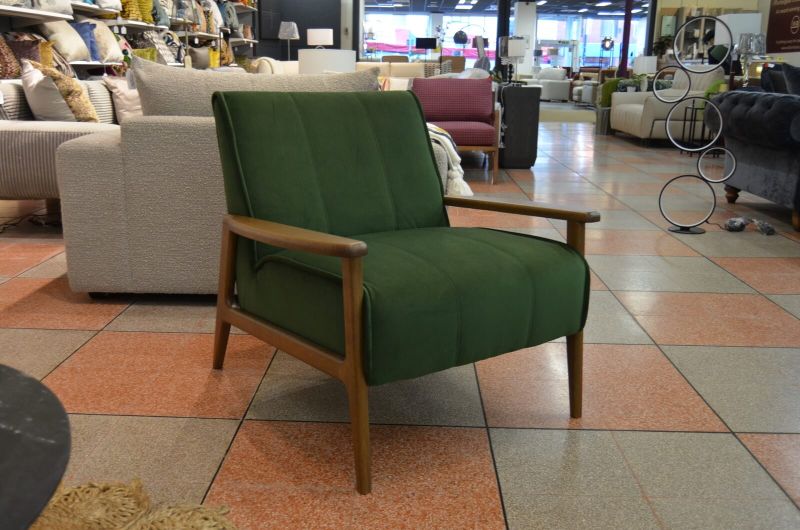 Hampstead accent chair, green velvet accent chair, green fireside chair, discount designer chair outlet Manchester