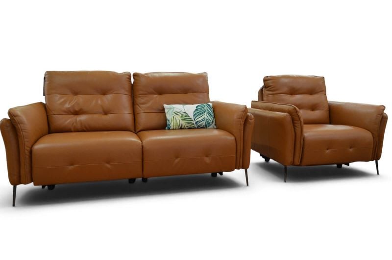Italia Living Bolzano Sofas Tan Leather Recliners; ex display Italian Leather sofas; Italia Living clearance sofas