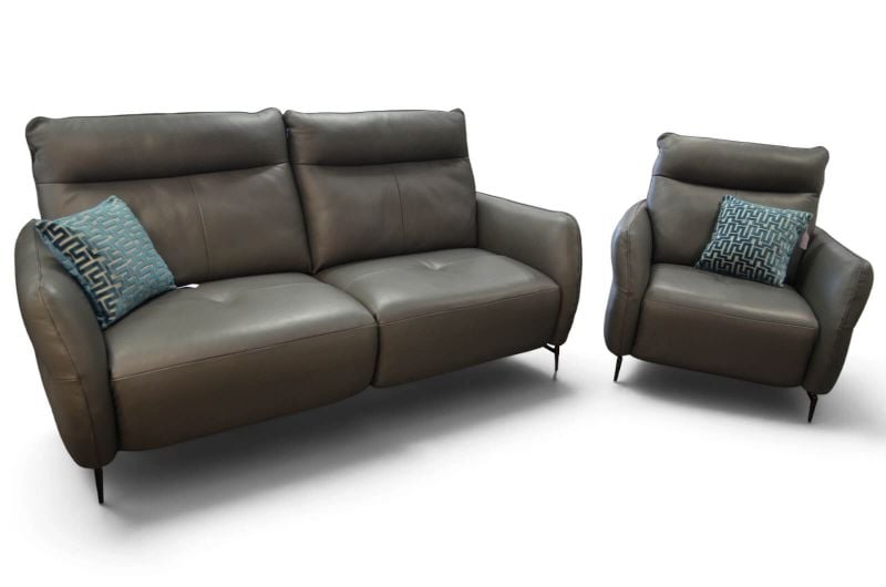 Italia Living Riva Turin Sofa Chair Set; ex display Italian leather sofas; recliners clearance outlet Accrington