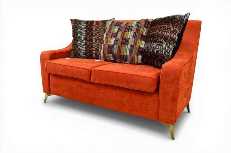 Red fabric 2 seater sofa, discount sofa outlet