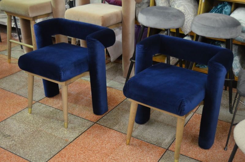 sofa.com Fonda dining chairs set of 2 blue velvet chairs, ex display designer furniture outlet shop Lancashire