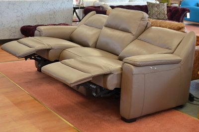 Half price Italian leather recliner sofas in Lancashire
