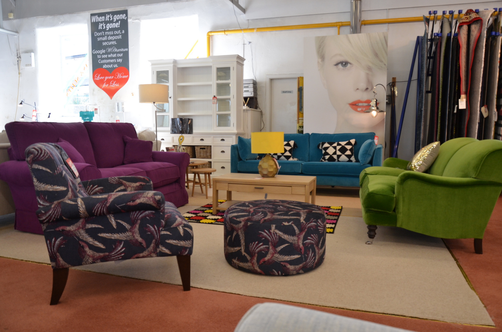 Ex display designer sofas at Worthington Brougham Furniture Ltd in Clitheroe