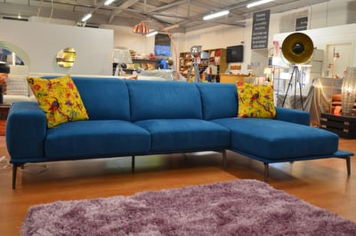 a colourful Italian fabric corner suite in lancashire
