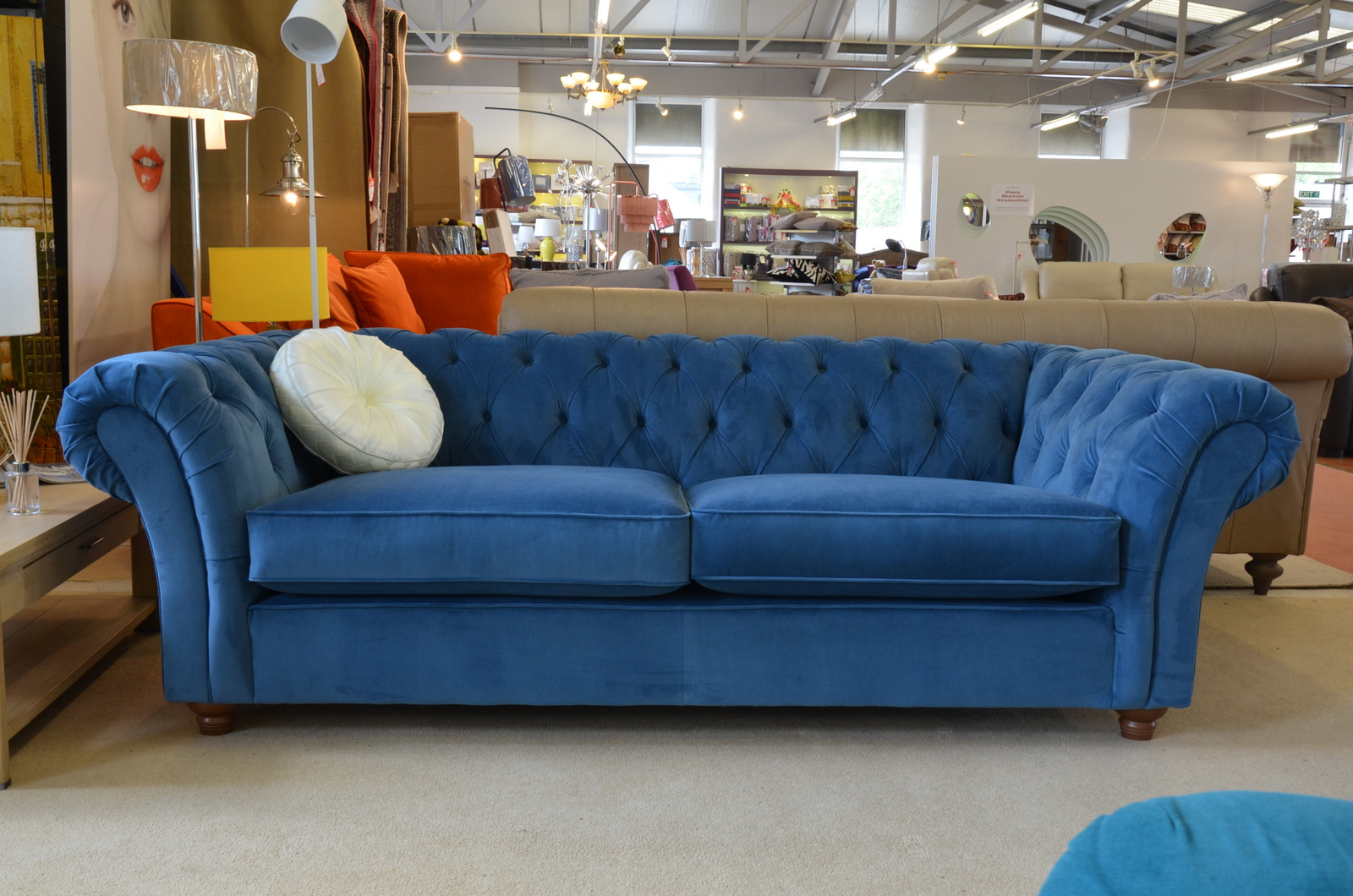 dark blue maddox 3 seater sofa