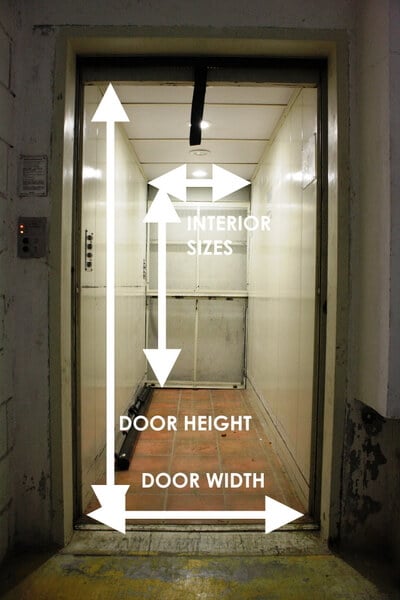 how to measure a lift for a sofa delivery photo of a lift with measurements