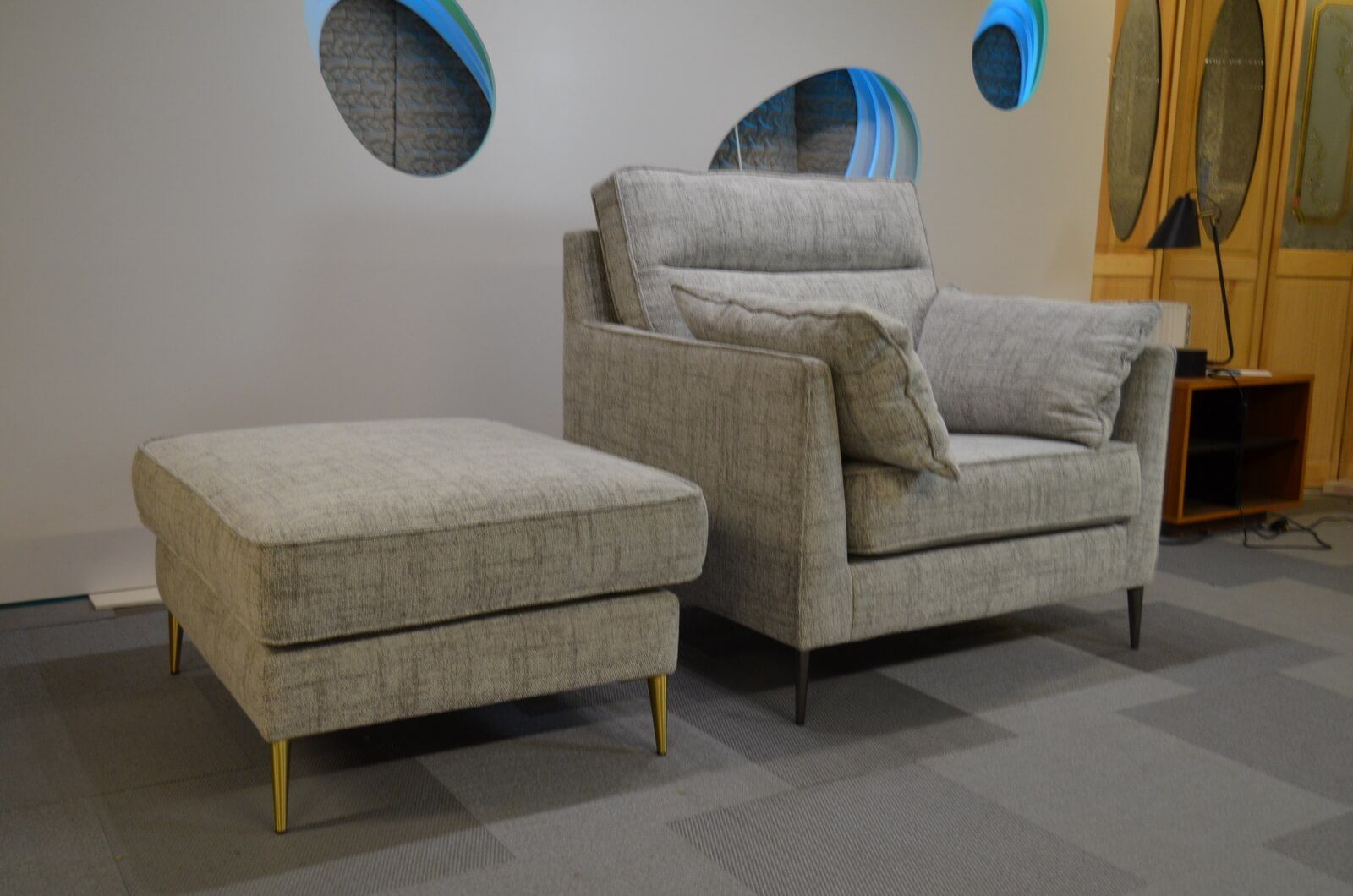 Armchair footstool set online