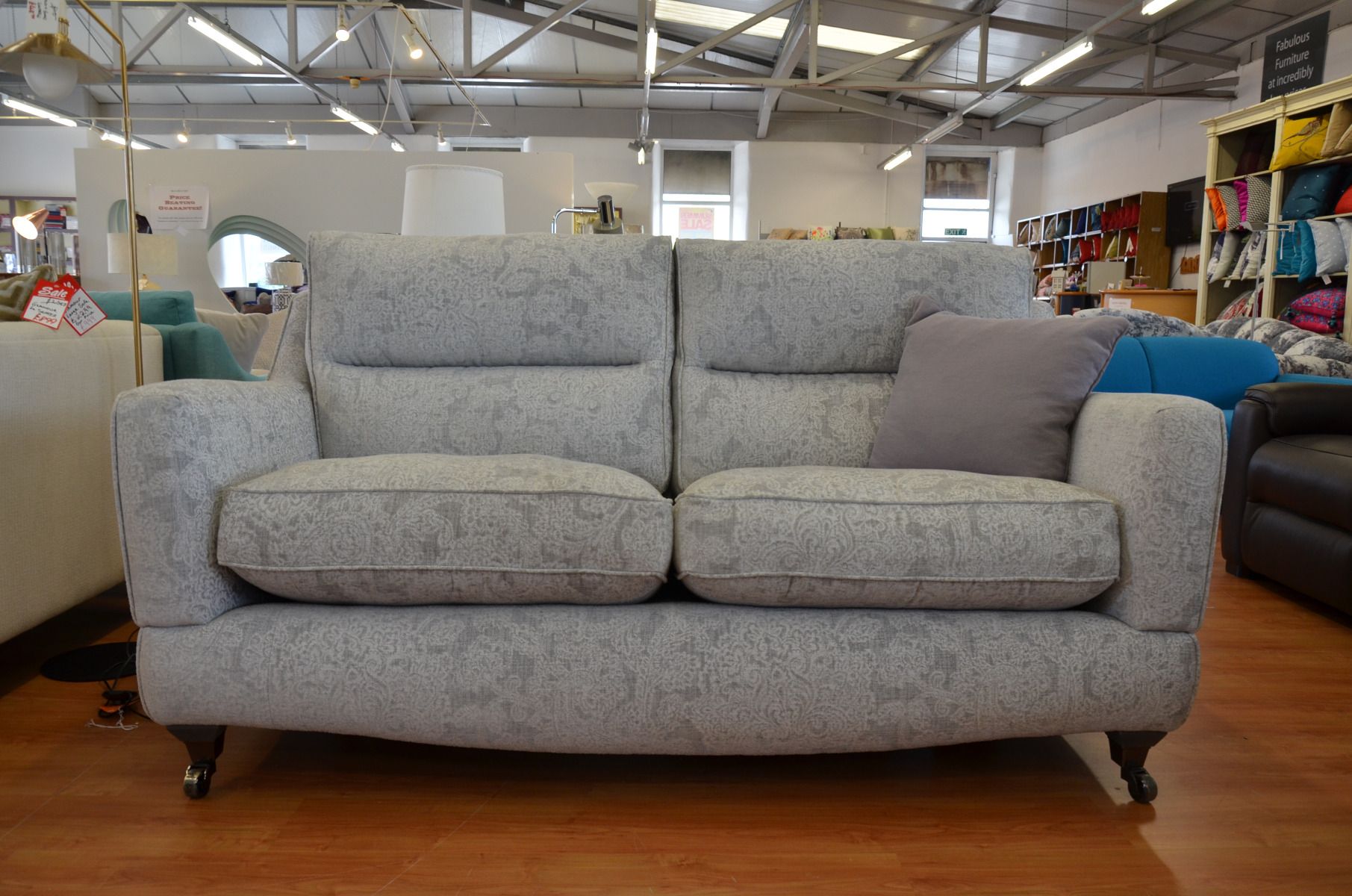 Fairfield 2 5 Seater Sofa In Grey Paisley Fabric