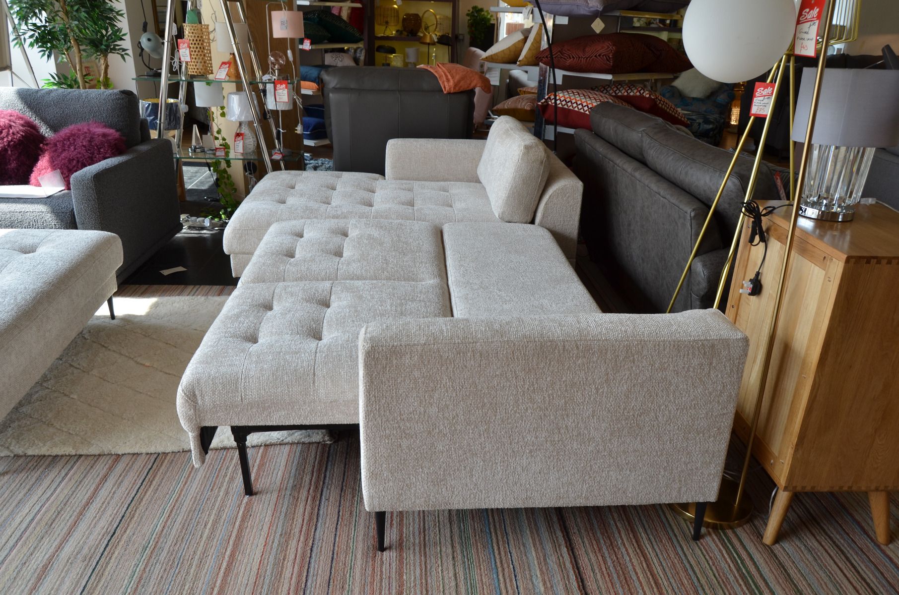 Sectional sofa with shop fold down table