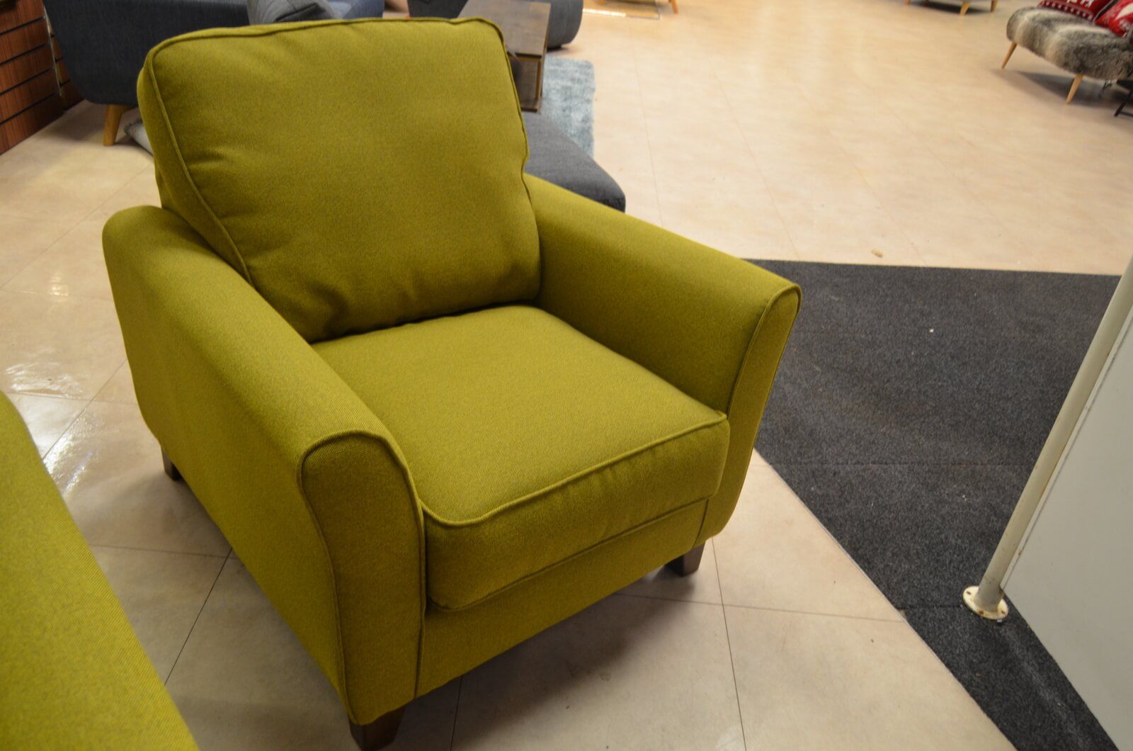 Broadway Armchair in Green Yellow Fabric
