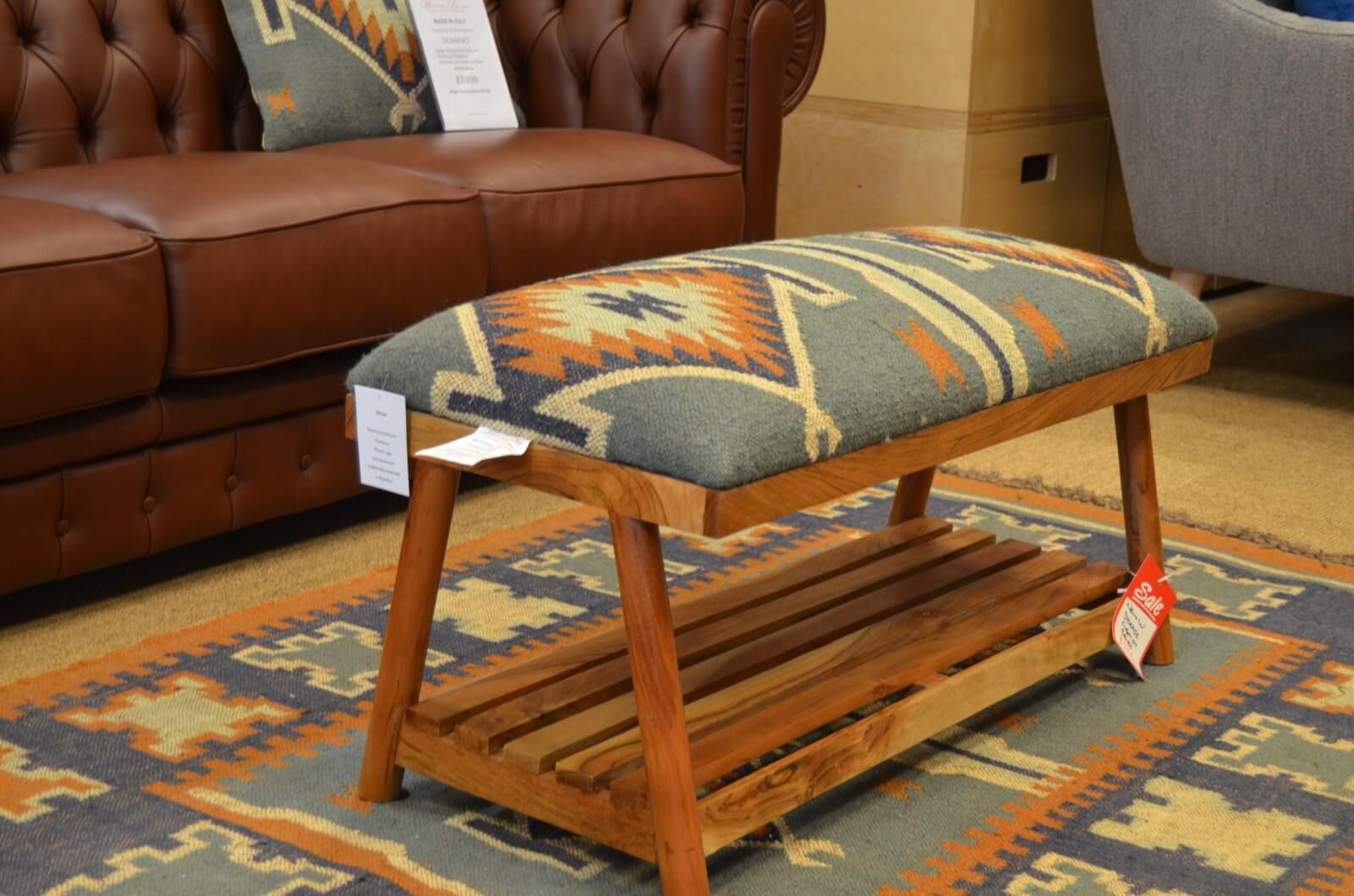 Kilim online storage bench