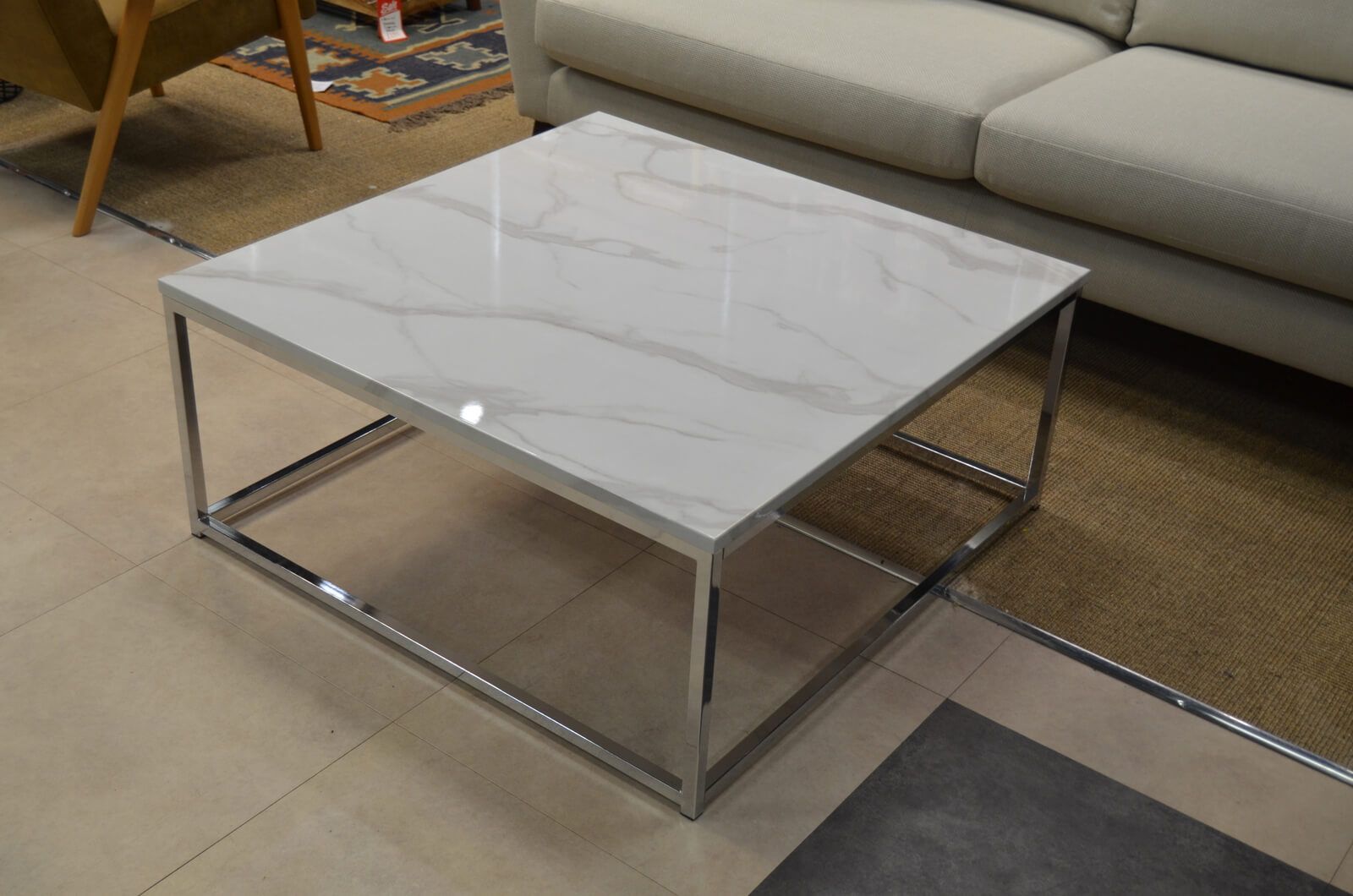 Square faux sale marble coffee table