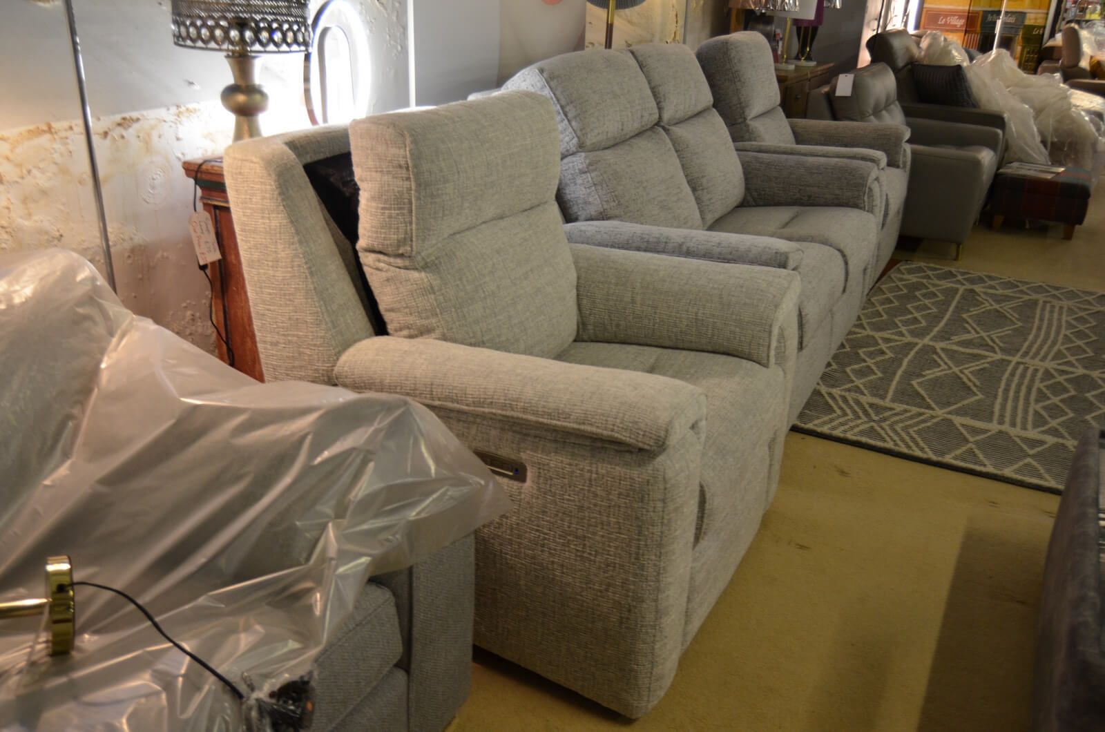 Power recliner sectional with adjustable headrest new arrivals and lumbar