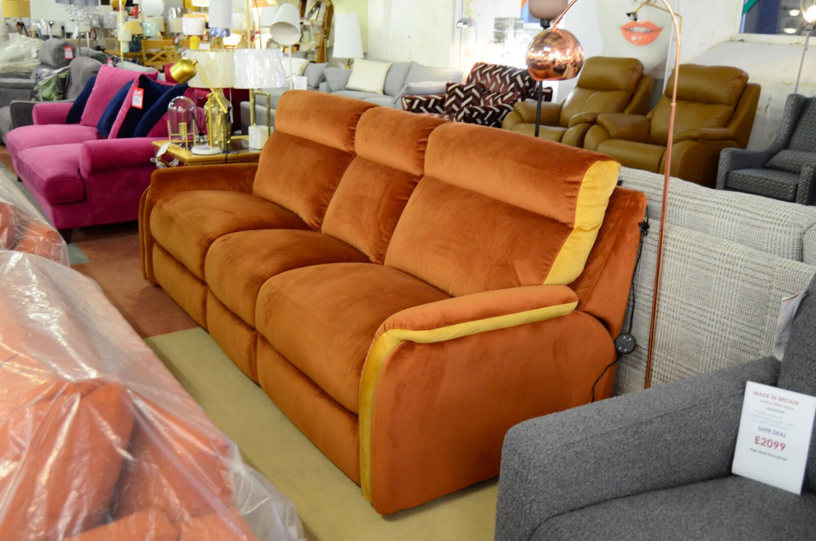 Orange brown outlet sofa