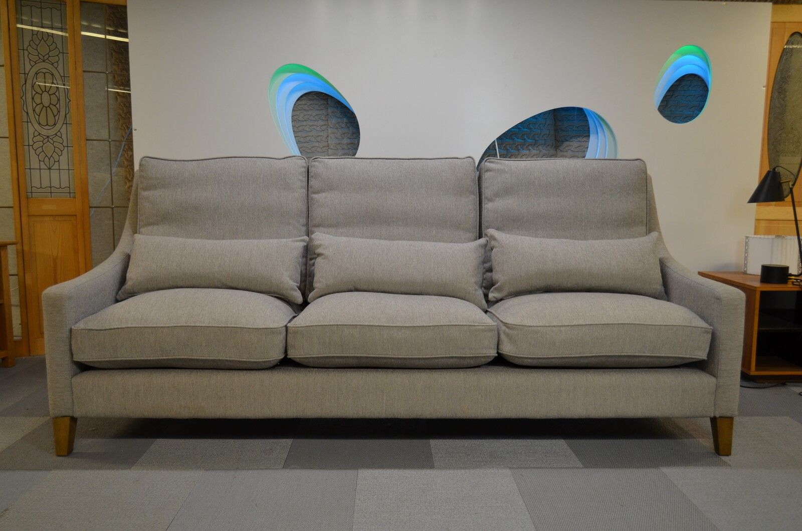 Iggy High Back 4 Seater Sofa in Shell Heathland Weave Fabric