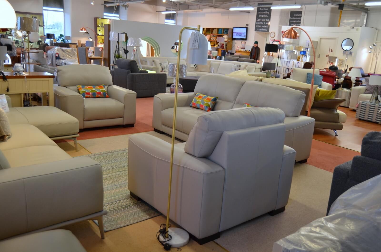 Arena Three seater Sofa and Two Matching Armchairs in Pale Grey