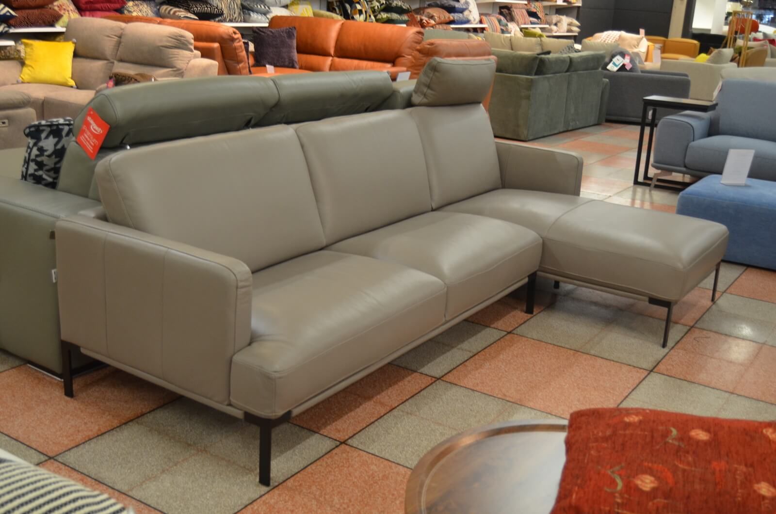 Top grain shop italian leather sofa