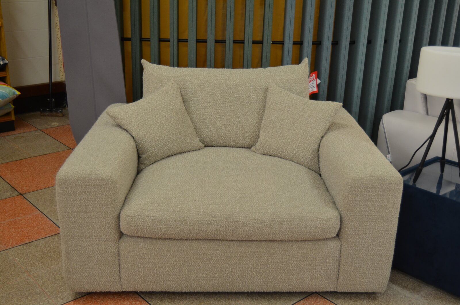 Beige snuggle chair sale