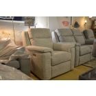 Ellis grey fabric armchair power recliner adjustable lumbar and headrest ex display sofas outlet near Manchester