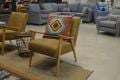 Brando leather armchair with wooden arms ex display designer furniture outlet shop Chorley Lancashire
