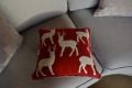 Scandi Reindeer Cushions Set of 2 Red & White Christmas Cushions