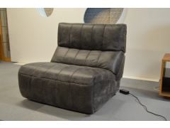 Chester Armless Power Recliner Chair in Charcoal Grey Leather
