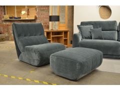 CHESTER Armless Swivel Chair and Footstool Set - Clearance